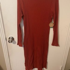 Burnt Orange Sweater Dress